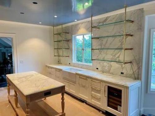Kitchen Remodel – Glass shelves and cabinetry