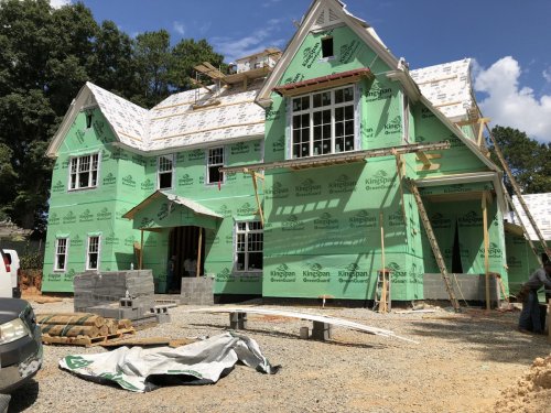 New Construction- New Home Build Front view with Siding