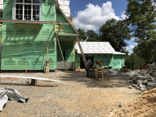 New Construction- New Home Build Back view with Siding