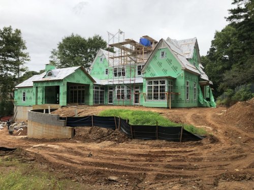 New Construction- New Home Build Back view with Siding
